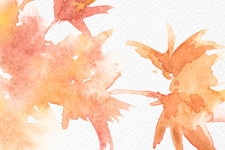 Orange watercolor splash design file showing intricate pattern details and color variations
