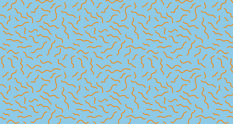 Orange wave pattern design file showing flowing curves on sky blue background