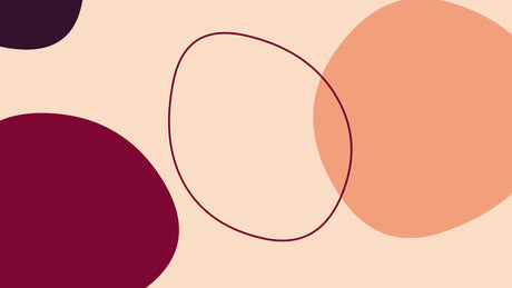 Modern abstract wallpaper design file showing organic circles pattern in burgundy and terracotta