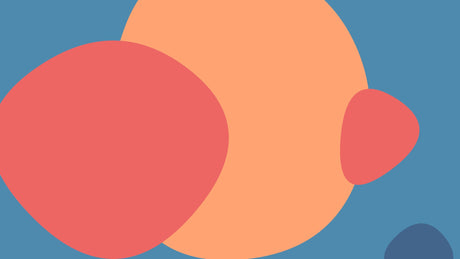 Abstract circle wallpaper design file showing organic shapes in coral and blue