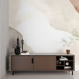 Beige abstract wall mural creating depth in minimalist bedroom setting