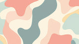 Design file of flowing organic curves abstract wallpaper pattern in soft pastel colors