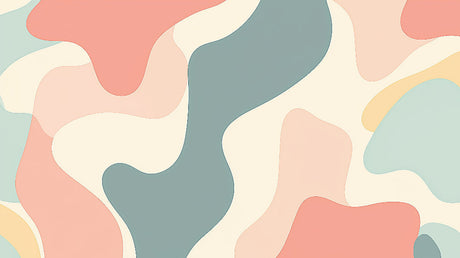 Design file of flowing organic curves abstract wallpaper pattern in soft pastel colors