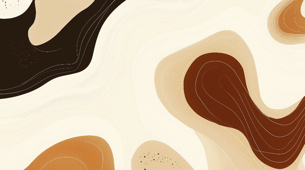 Abstract organic curves wallpaper design file showing flowing terracotta and beige pattern