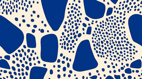 Abstract organic dots and shapes design file showing flowing blue pattern