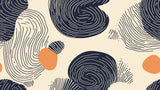 Abstract Mural Wallpaper | Organic Lines with Terracotta Accent
