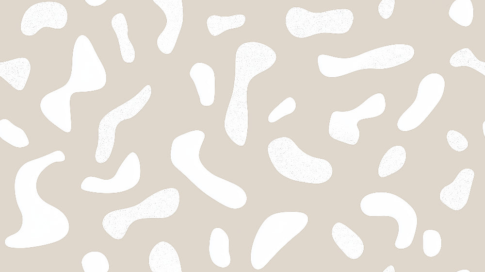 Design file of organic shapes abstract wallpaper pattern in beige and white