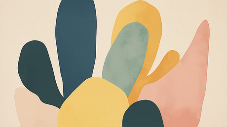 Green and gold organic shapes abstract wallpaper design file showing full pattern detail