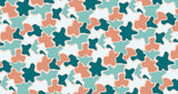 Abstract teal and peach organic shapes pattern design file