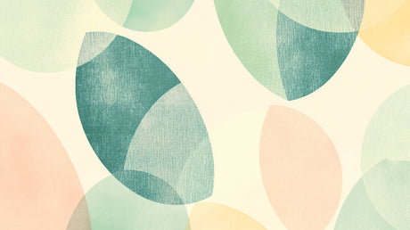 Abstract organic shapes wallpaper design file showing flowing green pattern on cream background