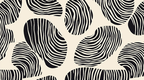 Black and white abstract geometric pattern design file showing organic striped motif