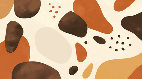 Abstract terracotta and brown organic shapes design file showing fluid pattern and earth tone details