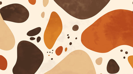 Abstract terracotta and brown organic shapes design file showing fluid pattern and artistic details