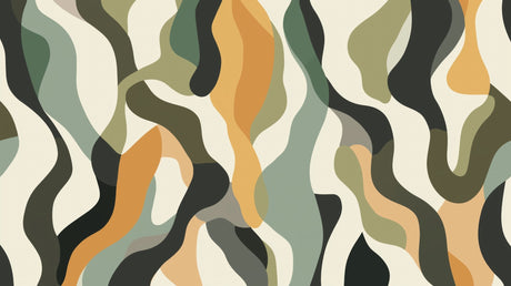 Green and gold organic wave pattern design file showing fluid movement and natural flow