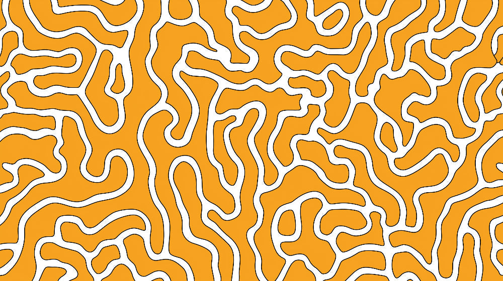 Orange abstract wallpaper with organic white lines design file showing intricate pattern details