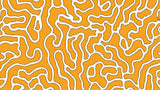 Orange abstract wallpaper with organic white lines design file showing intricate pattern details