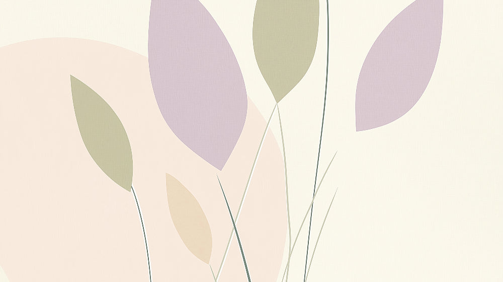 Pastel leaf pattern design file showing delicate botanical shapes on cream background
