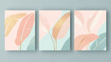 Pastel leaves with gold accents design file showing delicate botanical pattern and metallic details