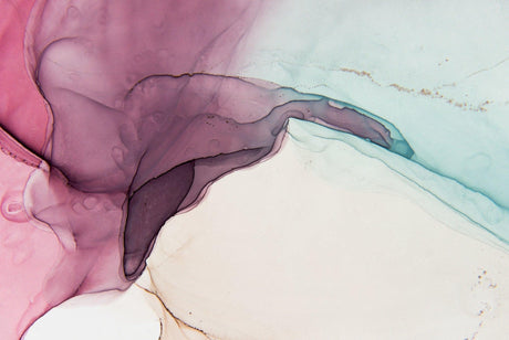 Design file of pink and mint watercolor abstract pattern showing fluid art details