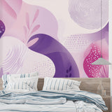 Modern geometric pattern wallpaper enhancing dining room atmosphere