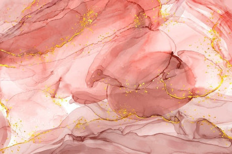 Pink marble wallpaper design file showing intricate gold accents and watercolor effects