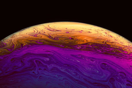 Design file showing purple and gold cosmic wave pattern with detailed swirls