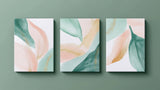 Sage green and blush pink abstract design file showing fluid forms and gentle color transitions