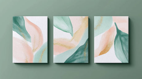 Sage green and blush pink abstract design file showing fluid forms and gentle color transitions