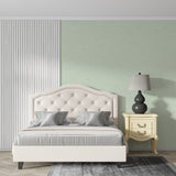 Sage abstract wallpaper in dining room with evening light casting gentle shadows