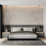 Soft terracotta wall mural in a peaceful meditation room