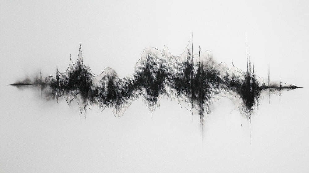 Black and grey abstract sound wave design file showing detailed wave pattern and texture