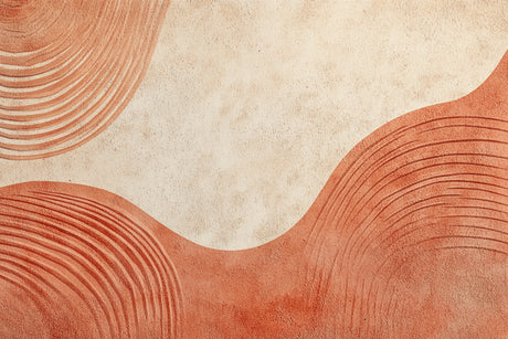 Abstract curved lines design file showing terracotta pattern on beige background