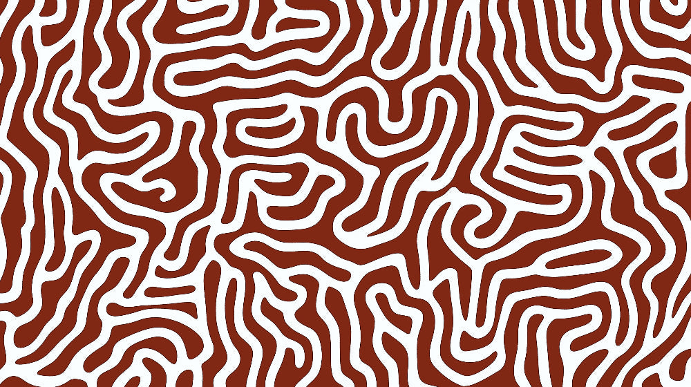 Terracotta geometric pattern design file showing flowing white lines on warm background