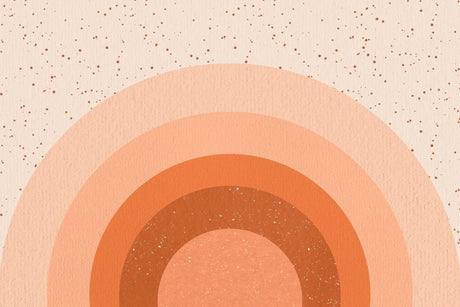 Design file of abstract sunset wallpaper showing full terracotta gradient pattern with scattered dots