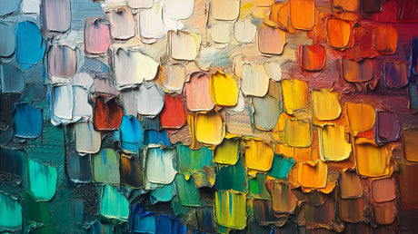 Abstract paint texture wallpaper design file showing detailed color palette and brush strokes