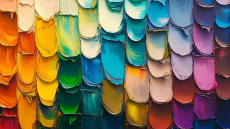 Abstract paint scales design file showing vibrant color transitions and textured pattern detail