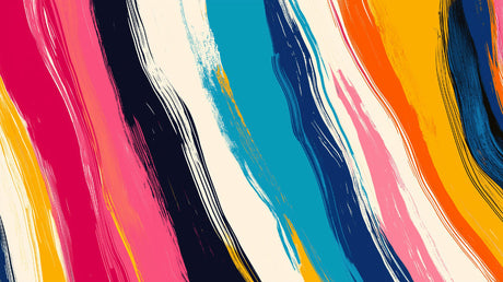 Abstract wave wallpaper design file showing vibrant brushstroke pattern in blues, pinks and yellows