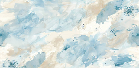 Design file showing fluid watercolor pattern in soft blue and beige tones