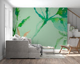 Abstract green and gold design in entrance hall creating welcoming feel
