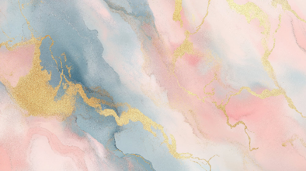 Watercolor marble wallpaper design file showing pink and blue tones with golden veins pattern