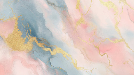 Watercolor marble wallpaper design file showing pink and blue tones with golden veins pattern