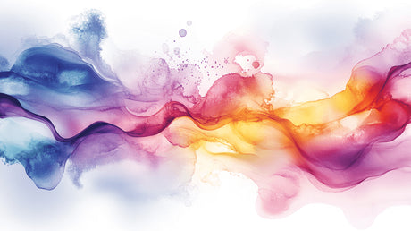 Watercolor rainbow flow design file showing intricate color blending and paint effects
