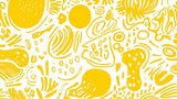 Abstract yellow organic pattern design file showing flowing shapes and geometric elements