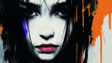 Abstract portrait wallpaper design file showing detailed black and orange artistic pattern