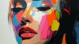 Abstract Portrait design file showing vibrant face artwork with bold colors and expressive brushstrokes