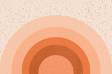 Abstract Mural Wallpaper | Terracotta Sunset with Dotted Sky