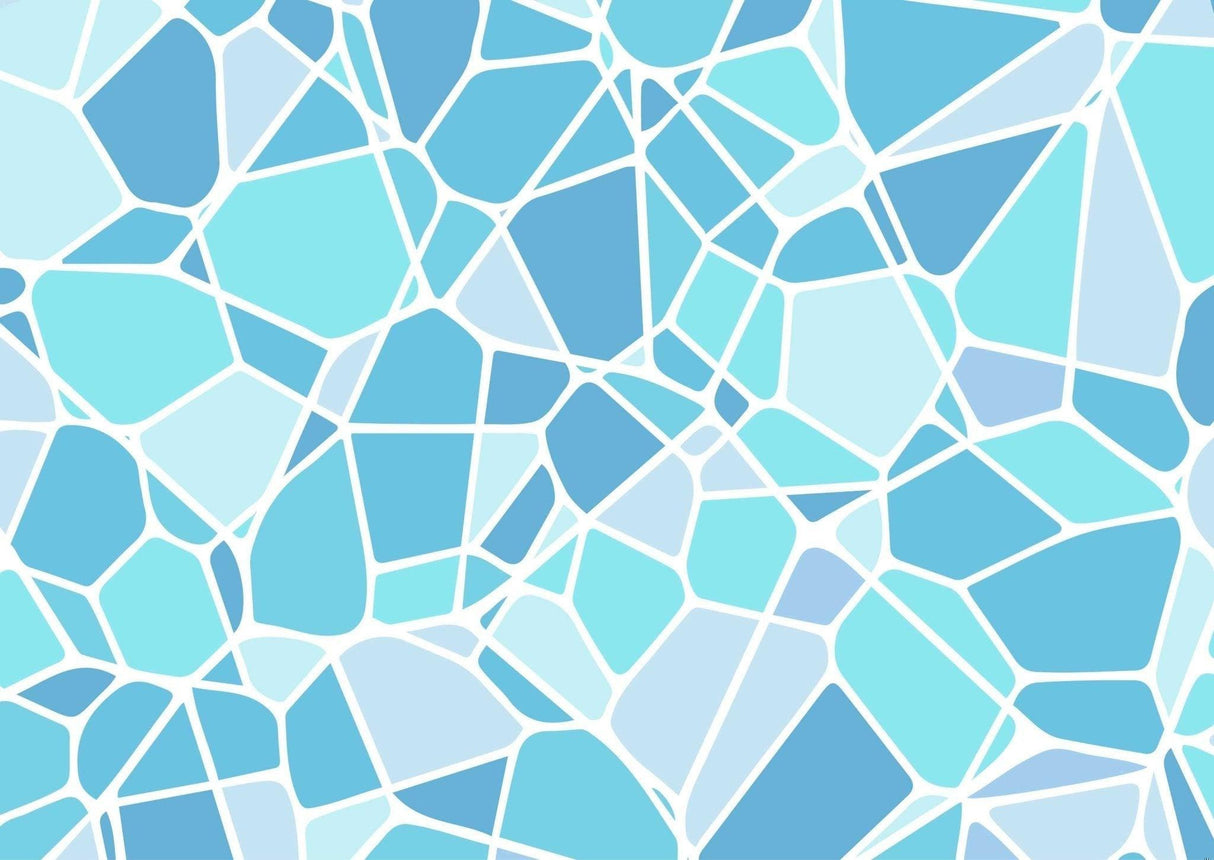 Geometric Mural Wallpaper | Blue Voronoi Pattern Design