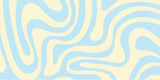 Abstract Mural Wallpaper | Flowing Waves in Blue and Beige