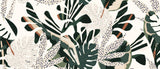Tropical Foliage Mural Wallpaper | Modern Abstract Monstera Design