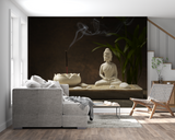 Zen Mural Wallpaper | Buddha and Incense Meditation Scene